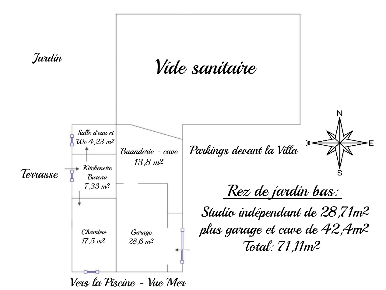 MONT DES OISEAUX – VUE MER – PLEIN SUD – VILLA AVEC PISCINE